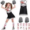 Smlper Costume da cheerleader per bambini, costume da carnevale per bambini, costume da cheerleader zombie per ragazza (140)