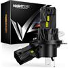 NIGHTEYE Lampadina LED H4 27000LM - 1:1 Mini Design, 120W H4 LED bianco freddo 6500K, Lampada Sostituzione per Alogena,Plug and Play, Impermeabilità IP68, Confezione da 2