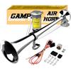 GAMPRO 12V 150dB Air Horn, 45cm Chrome Zinc Single Trumpet Air Horn con compressore per qualsiasi 12V Veicoli Camion Lorrys Treni Barche Automobili