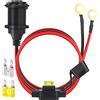 Dongge 12 V/24 V DC Presa accendisigari fissa, impermeabile Marine Grade presa accendisigari presa accendisigari, cavo di prolunga da 1,2 m 14 AWG 20 A, auto, moto, barca