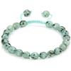 Treasure Bay Bracciale da donna da uomo fatto a mano con pietre preziose da 6 mm regolabile | Bracciale con perline in giada verde, opale rosa e occhio di tigre (Kiwi Jasper)