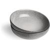 Springlane Kitchen SPRINGLANE stoviglie grigie, servizio da tavola in gres Misty Cliff (Misty Cliff, Set di 2 piatti fondi)
