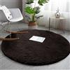 AMEHA Tappeto rotondo per soggiorno, soffice tappeto shaggy marrone, per camera da letto, 120 x 120 cm, antiscivolo, moderno, super morbido, in pile spesso, non perde pelo, facile da pulire