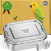 immer Bento Lunchbox - Contenitore portapranzo in acciaio inossidabile a prova di perdite con chiusura a clip, per bambini e adulti (800 ml)