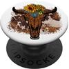 Cute Western Accessories For Women And G Cute Cow Print Decor Sunflower Country Boho Western Bull PopSockets PopGrip Adesivo