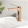 EMKE Rubinetto da bagno in oro rosa, 195 x 173 x 46 mm, in ottone, cartuccia in ceramica, rubinetto per bagno, rubinetto per lavabo, facile da installare, rubinetto con aeratore, rubinetto per lavabo