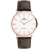 Lorenz - Orologio Classico Ultrapiatto da Uomo - Orologio al quarzo Modello Charleston Extrapiatto 030250FF - Orologio con Cinturino in Pelle marrone