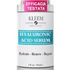 KLEEM ORGANICS Kleem Siero Acido Ialuronico Viso Idratante e Rimpolpante con Acido Ialuronico all'1.8% - Siero Viso Antirughe ad Alta Efficacia per una Pelle più Elastica - Bio & Vegano - Idratazione 24H