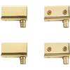 UFURMATE Cerniere Pivot, 4 Pezzi Cerniere Pivot Dorate per Porta in Vetro Senza Cornice Clip per Porta Armadio in Vetro con Perno Cerniera a Morsetto Regolabile Kit di Ricambio per Porta in Vetro a