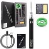 ChaneeHann Set Saldatore USB Senza Fili - 3 Livelli di Temperatura (330℃-450℃) con Supporto & Accessori, Sicuro e Semplice per Riparazioni Elettroniche (Nero)