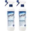 QUASAR PULITO STELLARE Quasar - Bagno Igienizzante - Anticalcare, Elimina i Residui di Sapone, Risciacquo Veloce - 680 ml (Confezione da 2)