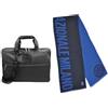Inter Set Box Idea Regalo Natale o Compleanno, 2 prodotti, Sciarpa e Borsa porta PC, Prodotto Ufficiale 154009