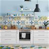 RE-COVERTILES - Adesivi Piastrelle Cucina Bagno Mattonelle adesive in PVC Impermeabili Antigraffio Stickers Decorazione Parete Cementine Peel and Stick - Modello 24 Pz 10x10 cm PS00247 Made in Italy