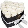 QHHENTOO 17 pezzi di rose eterne in scatola a forma di cuore - Rose vere, regali per le donne per San Valentino, festa della mamma, Natale, compleanno, anniversario di matrimonio (bianco)