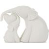 Kityemo Set di 2 Elefantini in Ceramica Bianco - Decorazione per Casa e Ufficio, Idea Regalo Compleanno/Festa della Mamma, Statua Animale Moderna