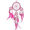 Pink Pineapple Piccolo Dream Catcher Bohemien Fatto a Mano: Acchiappasogni Etico da Appendere Arte da Parete con Piume Fucsia e Perline con Tradizionale Disegno all'Uncinetto- 12 cm x 35 cm