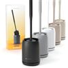 SAVEGA - Scopino WC in silicone nero - Spazzola bagno con supporto da parete senza fori - Portascopino igienico design - Set scopino bagno moderno (Nero)