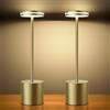 Hapfish Lampada da Tavolo Ricaricabile 2 Pezzi LED 5000mAh Senza Fili USB,Comodino | Luce a Batteria USB Dimmerabile,3 Modalità di Colore,per Scrivania Esterno Tavola Ristorante,Alluminio,Marrone(Bronzo)