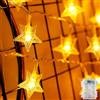 POIFL Luci Led a batteria, Catena luminosa a stelle Lunga 6M, 40 Stella LED, 8 Modalità, Luce Bianca Calda, Impermeabile IP65,per Ambienti Interni ed Esterni Come,Feste Giardini,Matrimoni