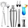 talifoca Set di shaker per cocktail, 8 pezzi in acciaio inox, set da cocktail da 750 ml, shaker in acciaio inox, accessori professionali per barista, per casa, bar, feste