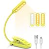 TEAMPD Lampada da lettura [gialla], lampada da libro a 9 LED, 3 temperatura di colore (bianco/caldo/bianco caldo), luce ricaricabile tramite USB, collo flessibile a 360°, clip flessibile sulla luce da