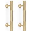 RZDEAL 4 maniglie in ottone massiccio dorato per armadietti, fori da 7,6 cm, per armadietti da cucina, maniglie moderne per cassetti e cassettiere, maniglie per armadi e porte del bagno