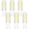 Morotty Lampadina g9 Led Luce Fredda 6000K, 5W Equivalente Alogena 50W, Lampade LED Attacco G9, 300Lumen, Base in ceramica, Non Dimmerabile, per Soggiorni, Corridoi, Camere da Letto, 6 Pezzi
