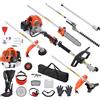SucceBuy 43CC 6-in-1 Strumenti di rifinitura multifunzionali Tagliasiepi a gas Weed Eater String Trimmer Decespugliatore Edger Pole Motosega