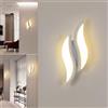 Tealight Lampada da parete per interni a LED, lampada da parete moderna bianca da 20 W, lampada da parete in alluminio acrilico a luce calda 3000 K per camera da letto, studio nel corridoio