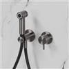 neoro F set miscelatore in acciaio inox, con set doccetta bidet, BN0767FBG#Set9, F grafite spazzolato [Rubinetteria Bagno > Bidet / Set Doccetta WC]