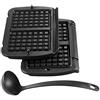 Tefal XA7238 - Piastra per waffle per Optigrill, in alluminio pressofuso, con rivestimento antiaderente, waffle belgi, facile da pulire e lavabile in lavastoviglie con mestolo incluso