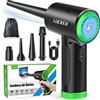 LUCKEA Elettrico Rimuovi Polvere Aria Compressa Senza Fili - 3 Velocità Compressore Aria Portatile Set di Pulizia per Computer, Laptop, Auto, Apparecchiature da Ufficio
