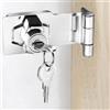 Litensh Lucchetto a serratura, chiusura a chiave con diverse chiavi, cassetto armadietto Serratura, Lucchetto Hasp, Chiusure Hasp, chiavistello, serratura per porte (Silver Right Angle 4 Inch)
