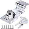 Litensh Lucchetto a serratura, Serratura a Chiave, Lucchetto Hasp, Chiusure Hasp, chiavistello, chiavistello, serratura per porte, Cassetto Armadio Serrature Hasp (Silver Right Angle - 4 Inch)