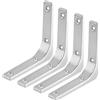 ZiYuya 4 Staffe per Mensole, Supporto per Mensola, Staffe a Muro per Mensole, Staffe a Staffe mensola, Staffa a L per Mensola angolo retto, Staffa Mensola per Capannone, Libreria argento 3 Inch