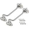 ZiYuya 2pcs Chiusura a gancio e occhiello in acciaio inox, gancio e chiavistello a occhiello, gancio porta, gancio per cancello della cabina, gancio blocca finestra chiusura per cancelli 6 inch