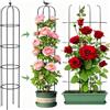 LATERN 1 Pezzi Traliccio da Giardino a Forma di Obelisco per Piante Rampicanti, 180CM Alto Struttura per Traliccio per Piante Rampicanti in Metallo per Vasi Pianta Rosa Pomodoro Cetriolo Fiori Pisello