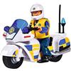 Simba 109251092 - Pompiere Sam, Polizia, con personaggio Malcolm sulla moto della polizia, con accessori, stagione 12, dai 3 anni in su