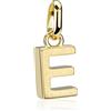 NKlaus lettera E piccolo ciondolo in oro giallo 333 8 carati semi-opaco 7x5mm alfabeto 8876
