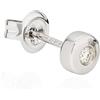 NKlaus orecchini a perno singolo 5 mm tondo 333 oro bianco brillante 0,06 ct W/Si diamante uomo orecchino 11461