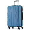 SUITLINE - Valigia rigida, bagaglio da viaggio rigido, TSA, 66 cm, ca. 58 litri, 100%, ABS opaco, Ciano