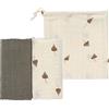 LÄSSIG Coperta Baby Puck Panno di garza Set di 2 Cotone 60 x 60 cm tortora