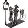 ito electronics - Portabottiglie coppia danzante con lanterna per tea light, Adatto a bottiglie con un diametro massimo di 8 cm (bottiglie di vino da 0,75 litri), Dimensioni: circa 23 x 9x 28 cm