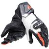DAINESE - Carbon 4 Long Lady Gloves, Guanti Moto Lunghi in Pelle, Sportivi, Protezioni sulle Nocche in Carbonio, Donna, Nero/Bianco/Rosso-Fluo, S