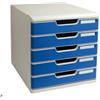 EXACOMPTA Cassettiera Modulo A4 - 28,8 x 32 x 35 cm - 5 cassetti - grigio-blu - Exacompta (unità vendita 1 pz.)