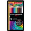 STABILO Pastello Aquacolor 1612 - tratto 2,80 mm - colori assortiti - Stabilo - astuccio in metallo 12 pezzi (unità vendita 1 pz.)