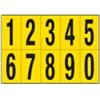 CARTELLI SEGNALATORI Numeri adesivi da 0 a 9 - in PVC - 56 x 99 mm - 10 et-fg - 1 foglio - nero-giallo (unità vendita 1 pz.)