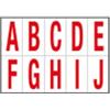 CARTELLI SEGNALATORI Lettere adesive da A a J - in PVC - 56 x 99 mm - 10 et-fg - 1 foglio - rosso-bianco (unità vendita 1 pz.)
