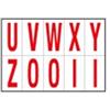 CARTELLI SEGNALATORI Lettere adesive da U a Z - in PVC - 56 x 99 mm - 10 et-fg - 1 foglio - rosso-bianco (unità vendita 1 pz.)