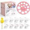 Nursi Luna Inserti per flangia, 10 pezzi, 13/15/17/19/21 mm per flange da 24 mm/scudo della maggior parte delle pompe, kit di dimensioni flange in silicone, kit essenziale per l'allattamento al seno